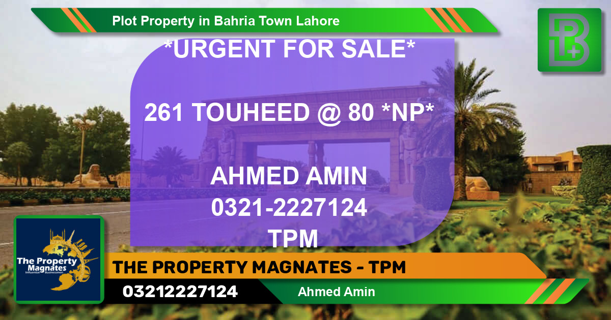 Residential Plot for Sale in Bahria Town, Lahore - (BP-46453)