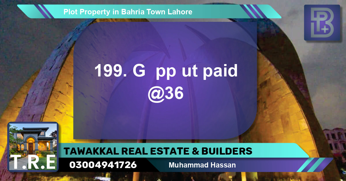 Residential Plot for Sale in Bahria Town, Lahore - (BP-46468)