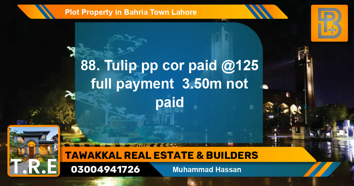 Residential Plot for Sale in Bahria Town, Lahore - (BP-46472)