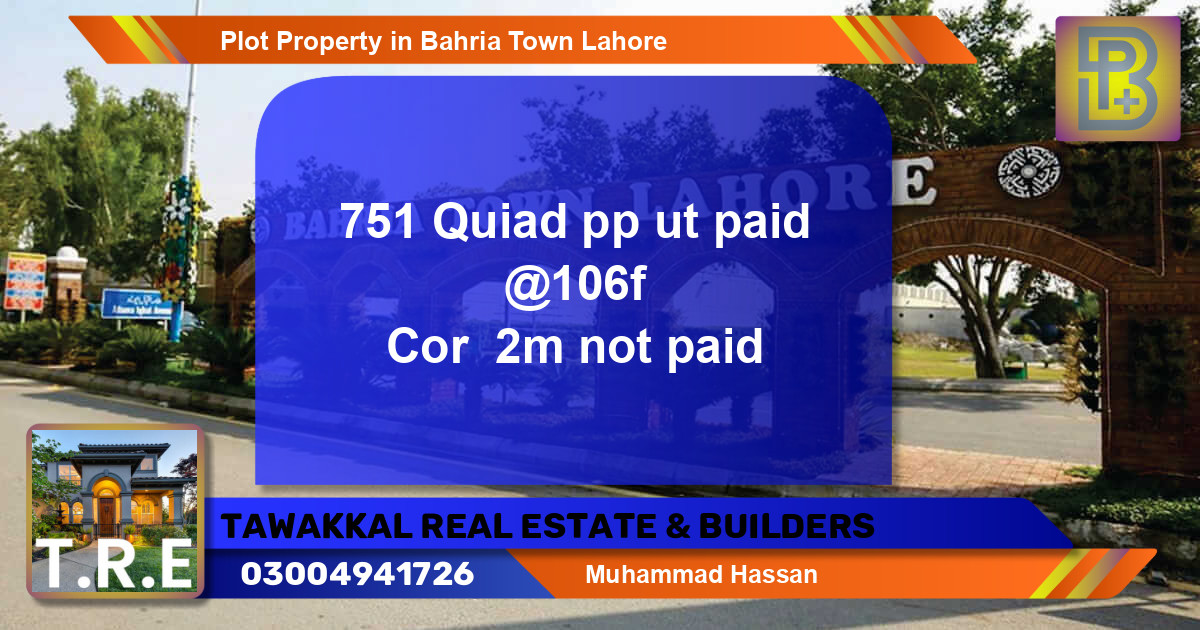 Residential Plot for Sale in Bahria Town, Lahore - (BP-46473)