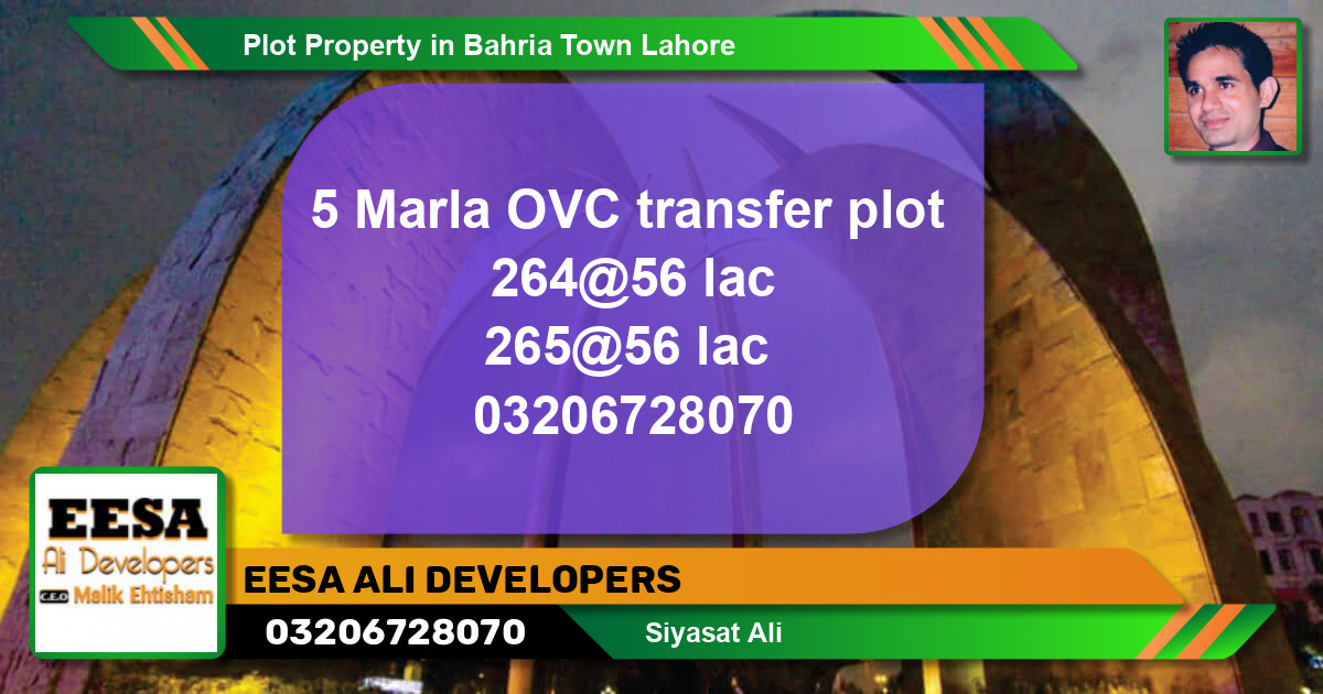 Residential Plot for Sale in Bahria Town, Lahore - (BP-46482)