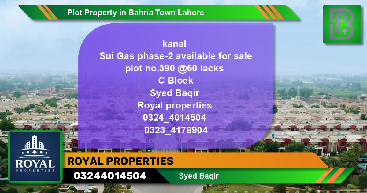 Residential Plot for Sale in Bahria Town, Lahore - (BP-46500)