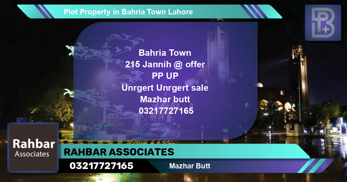 Residential Plot for Sale in Bahria Town, Lahore - (BP-46610)