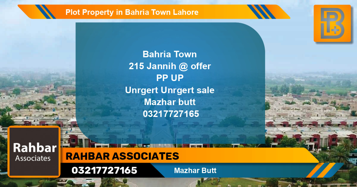 Residential Plot for Sale in Bahria Town, Lahore - (BP-46611)