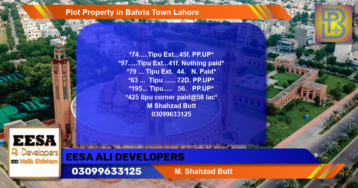 Residential Plot for Sale in Bahria Town, Lahore - (BP-46676)