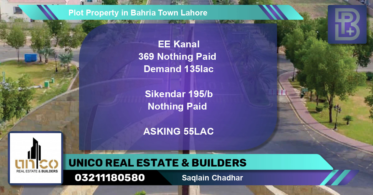 Residential Plot for Sale in Bahria Town, Lahore - (BP-46693)