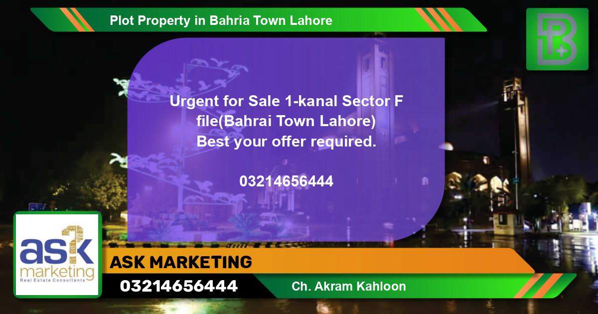 Residential Plot for Sale in Bahria Town, Lahore - (BP-46695)