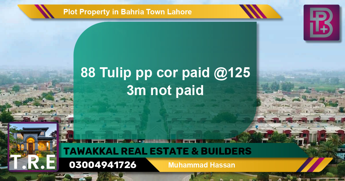 Residential Plot for Sale in Bahria Town, Lahore - (BP-46705)