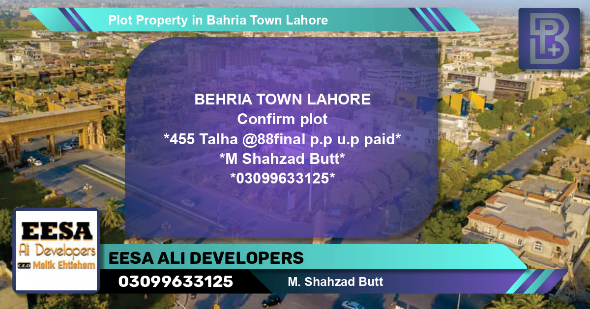 Residential Plot for Sale in Bahria Town, Lahore - (BP-46716)