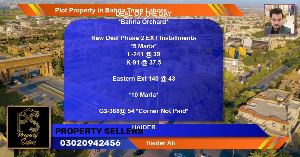 Residential Plot for Sale in Bahria Town, Lahore - (BP-46754)