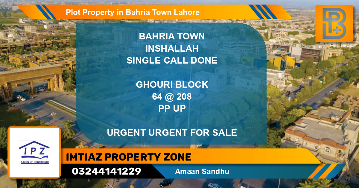 Residential Plot for Sale in Bahria Town, Lahore - (BP-46763)