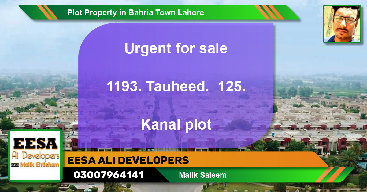 Residential Plot for Sale in Bahria Town, Lahore - (BP-46778)