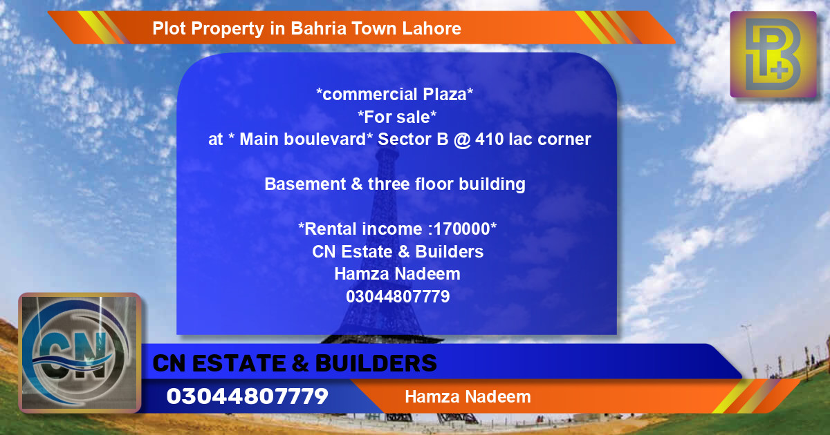 Commercial Plot for Sale in Bahria Town, Lahore - (BP-46884)