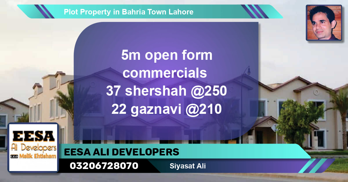 Commercial Plot for Sale in Bahria Town, Lahore - (BP-46989)