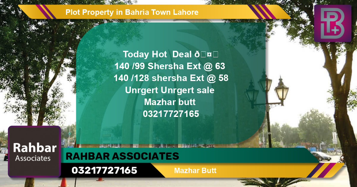 Residential Plot for Sale in Bahria Town, Lahore - (BP-46997)