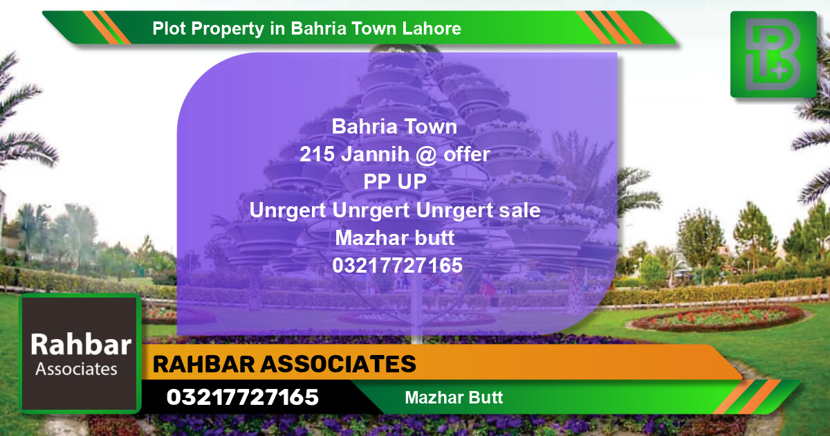 Residential Plot for Sale in Bahria Town, Lahore - (BP-47001)