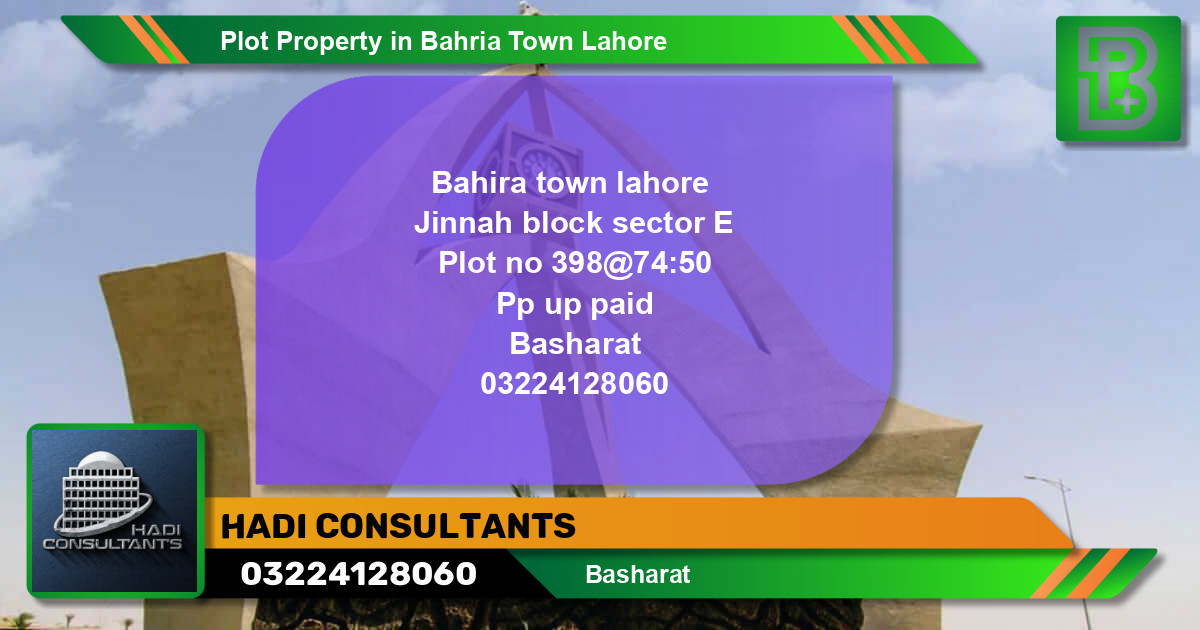 Residential Plot for Sale in Bahria Town, Lahore - (BP-47011)