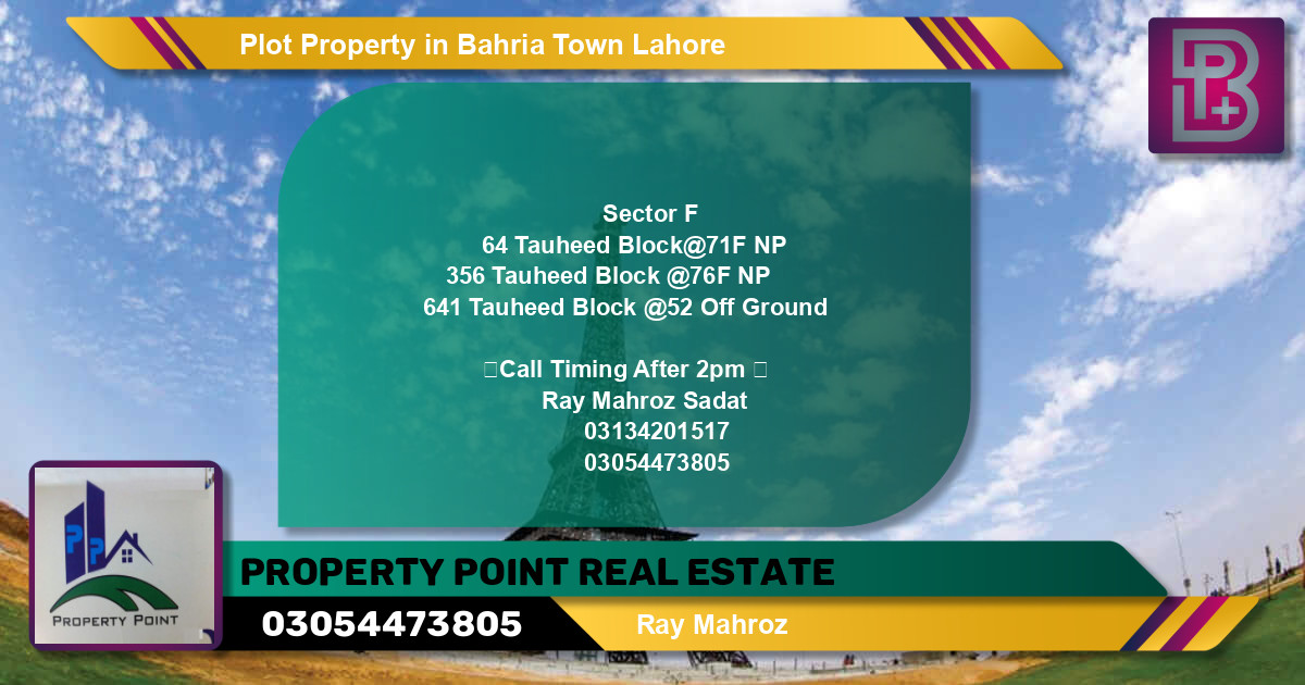 Residential Plot for Sale in Bahria Town, Lahore - (BP-47350)