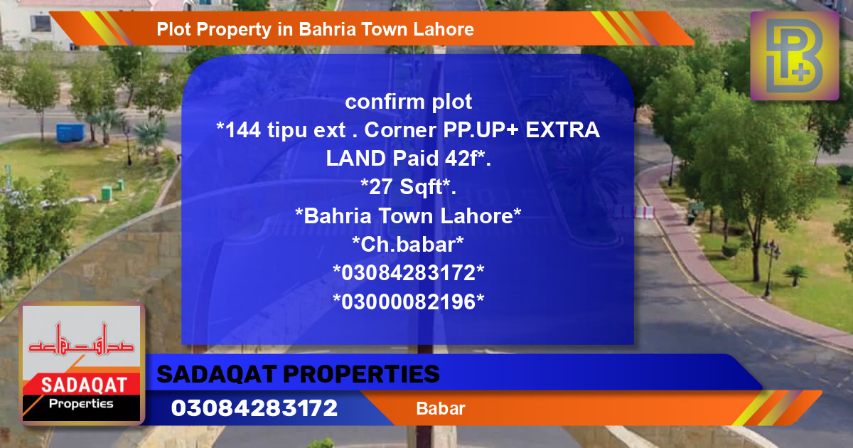 Residential Plot for Sale in Bahria Town, Lahore - (BP-47365)