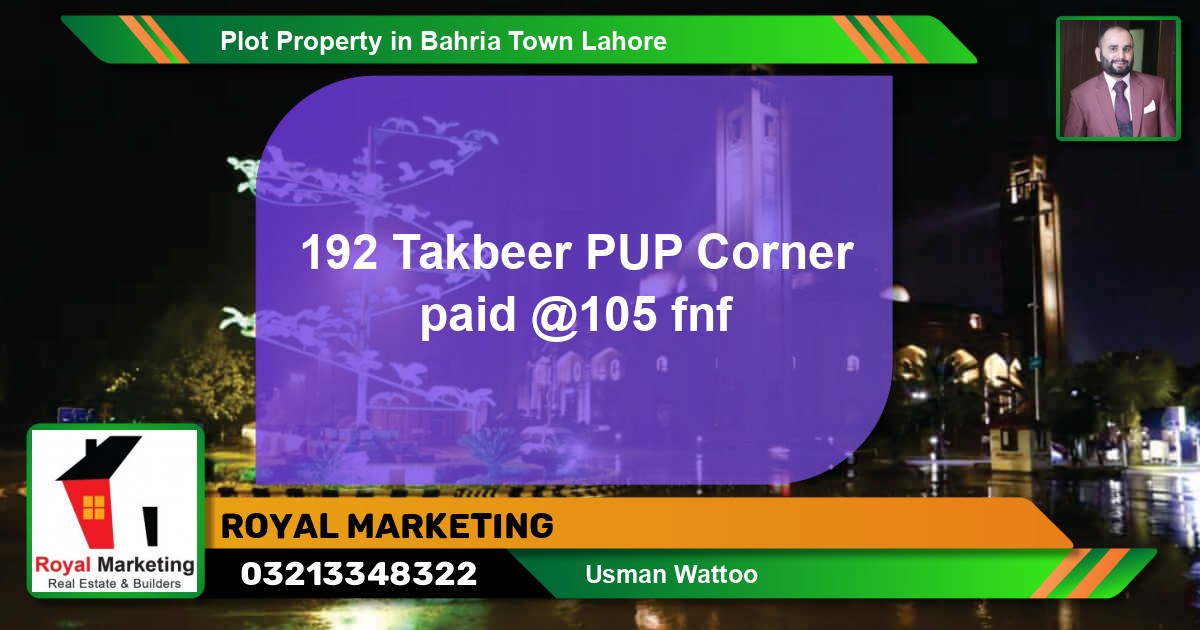 Residential Plot for Sale in Bahria Town, Lahore - (BP-47402)