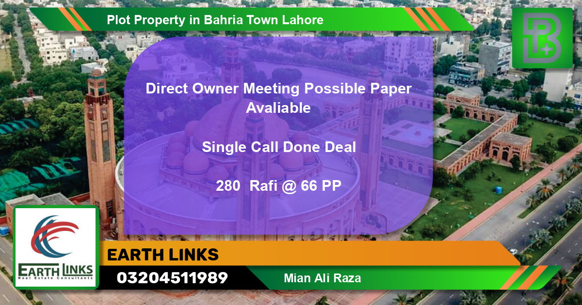 Residential Plot for Sale in Bahria Town, Lahore - (BP-47405)