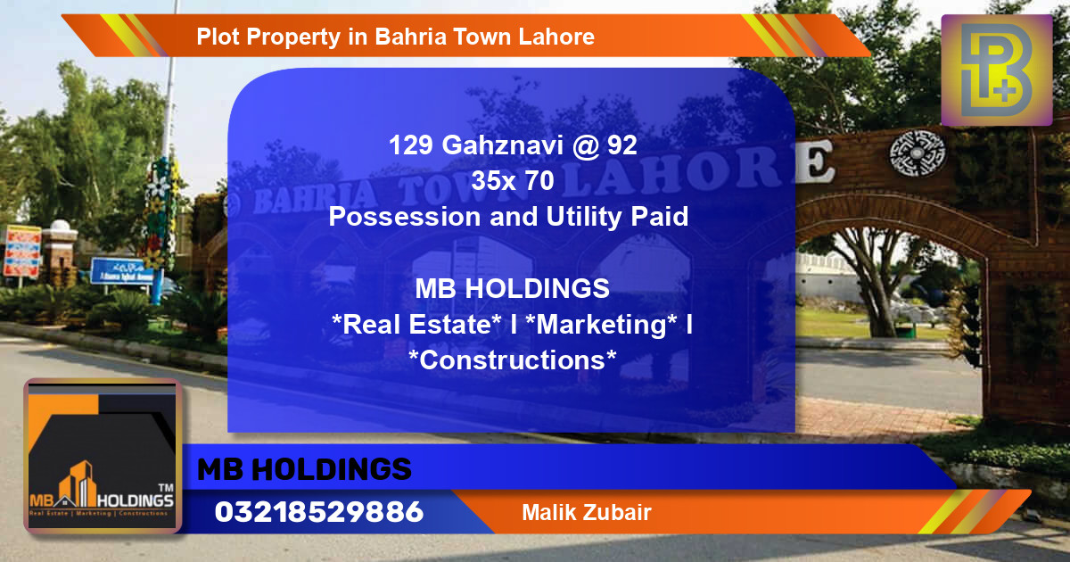 Residential Plot for Sale in Bahria Town, Lahore - (BP-47428)