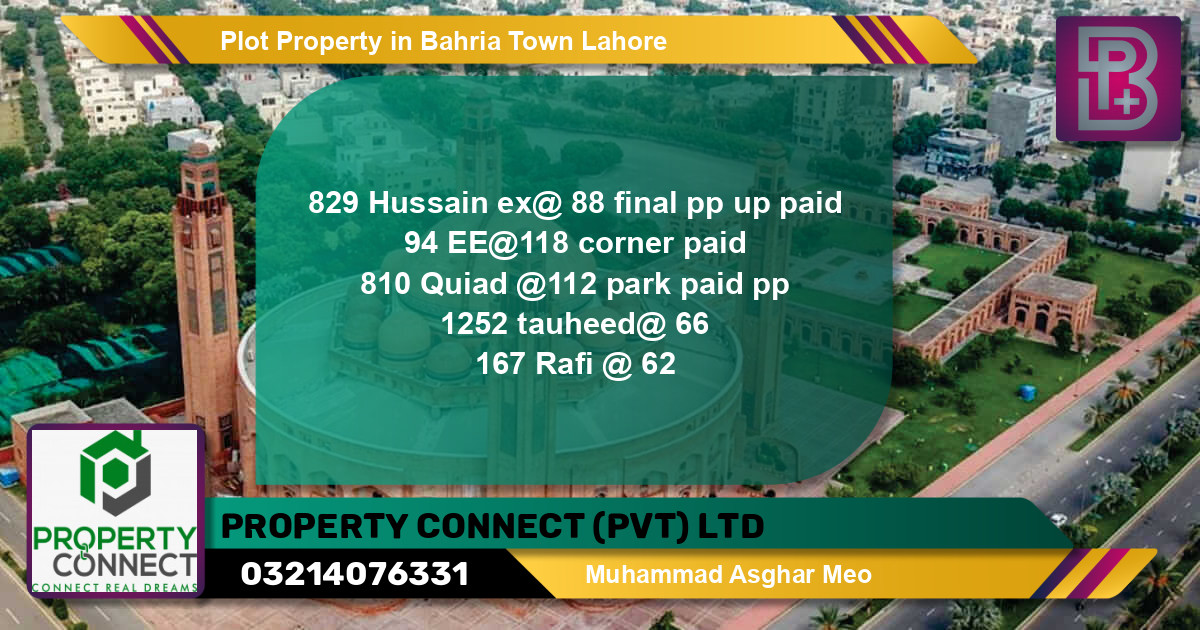 Residential Plot for Sale in Bahria Town, Lahore - (BP-47430)