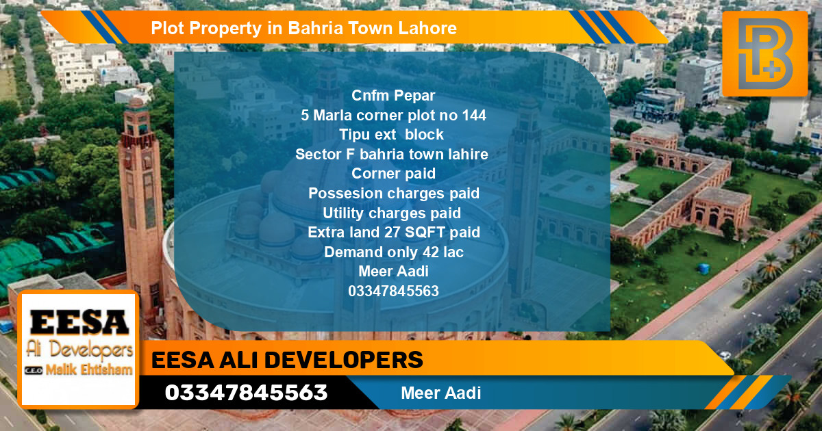 Residential Plot for Sale in Bahria Town, Lahore - (BP-47433)