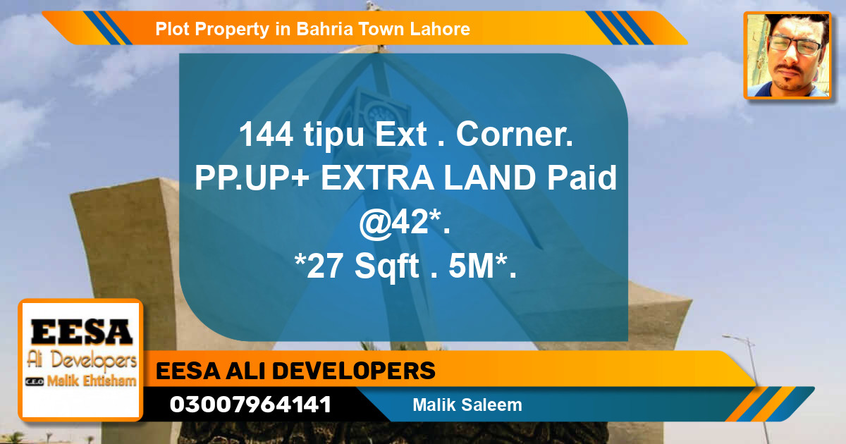 Residential Plot for Sale in Bahria Town, Lahore - (BP-47435)