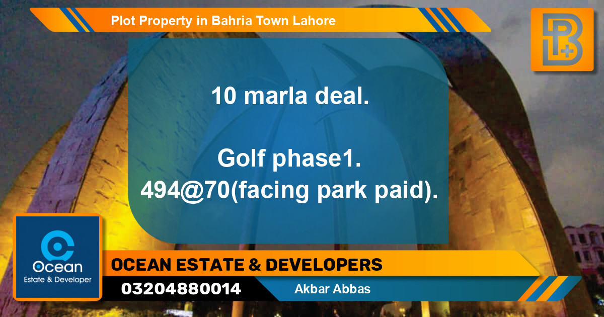 Residential Plot for Sale in Bahria Town, Lahore - (BP-47465)