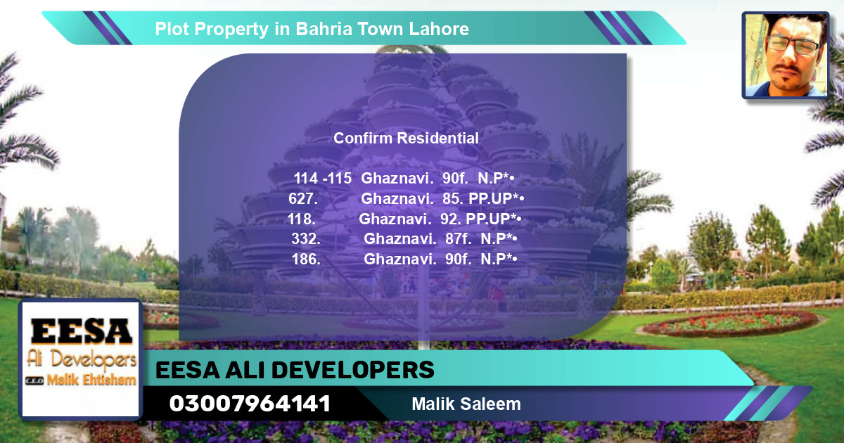 Residential Plot for Sale in Bahria Town, Lahore - (BP-47474)