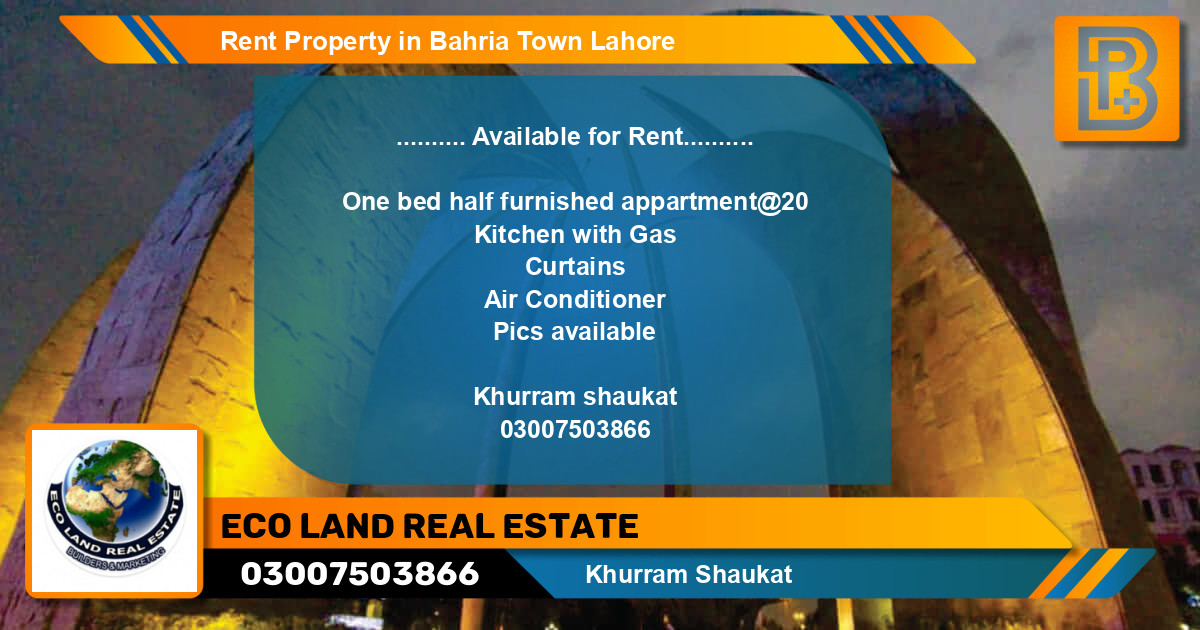 Residential Property for Rent in Bahria Town, Lahore - (BP-47491)