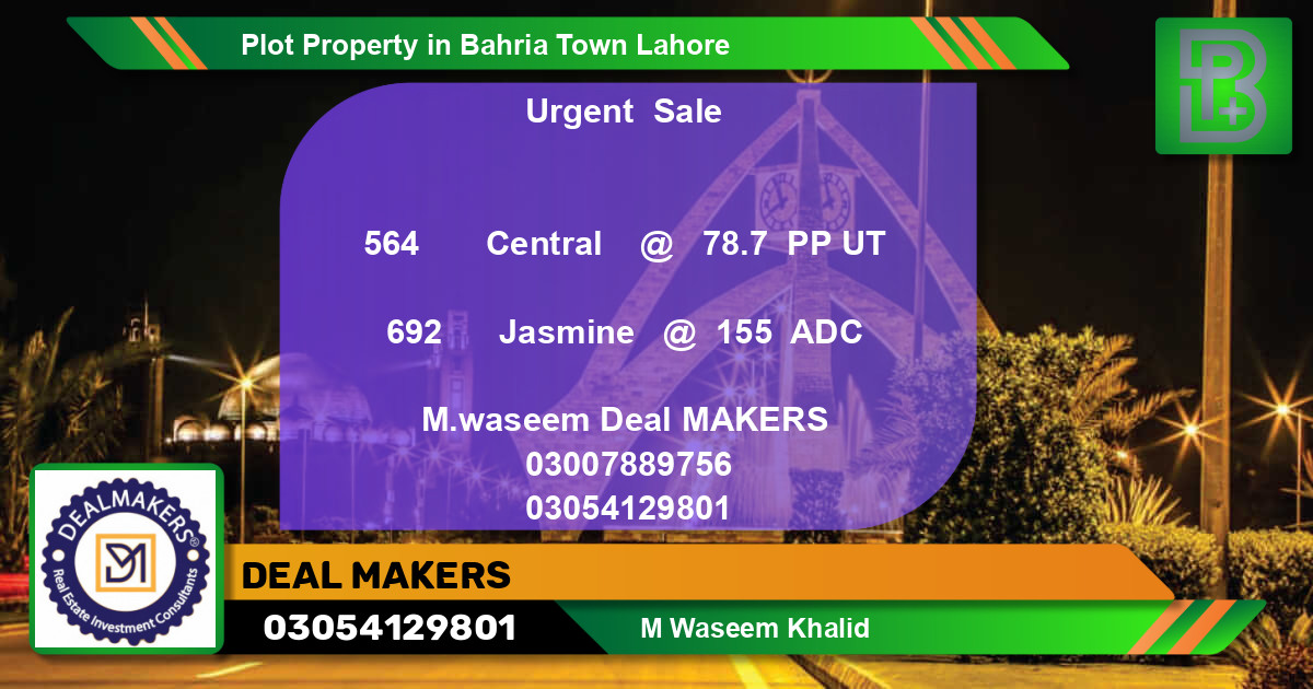 Residential Plot for Sale in Bahria Town, Lahore - (BP-47530)
