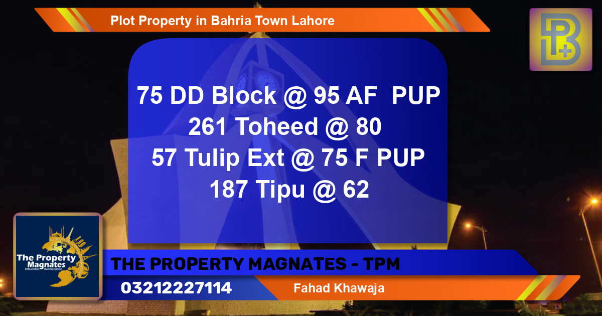 Residential Plot for Sale in Bahria Town, Lahore - (BP-47554)