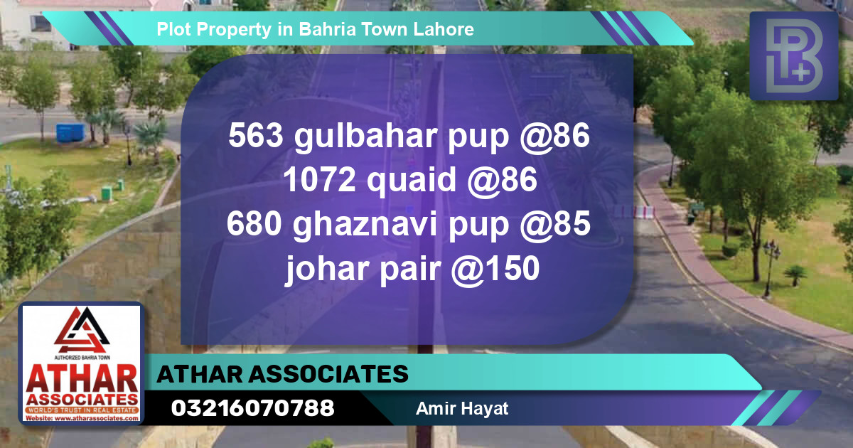Residential Plot for Sale in Bahria Town, Lahore - (BP-47555)