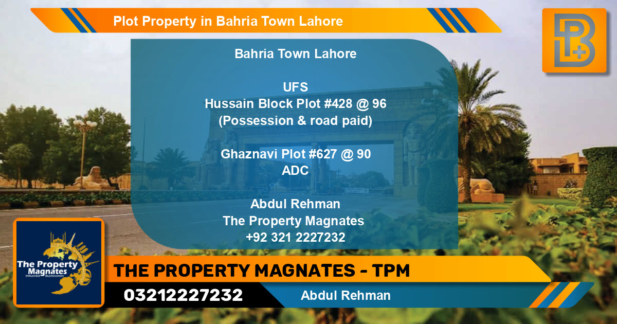 Residential Plot for Sale in Bahria Town, Lahore - (BP-47595)