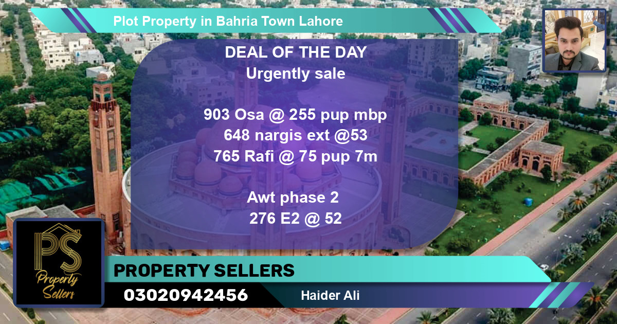 Residential Plot for Sale in Bahria Town, Lahore - (BP-47605)
