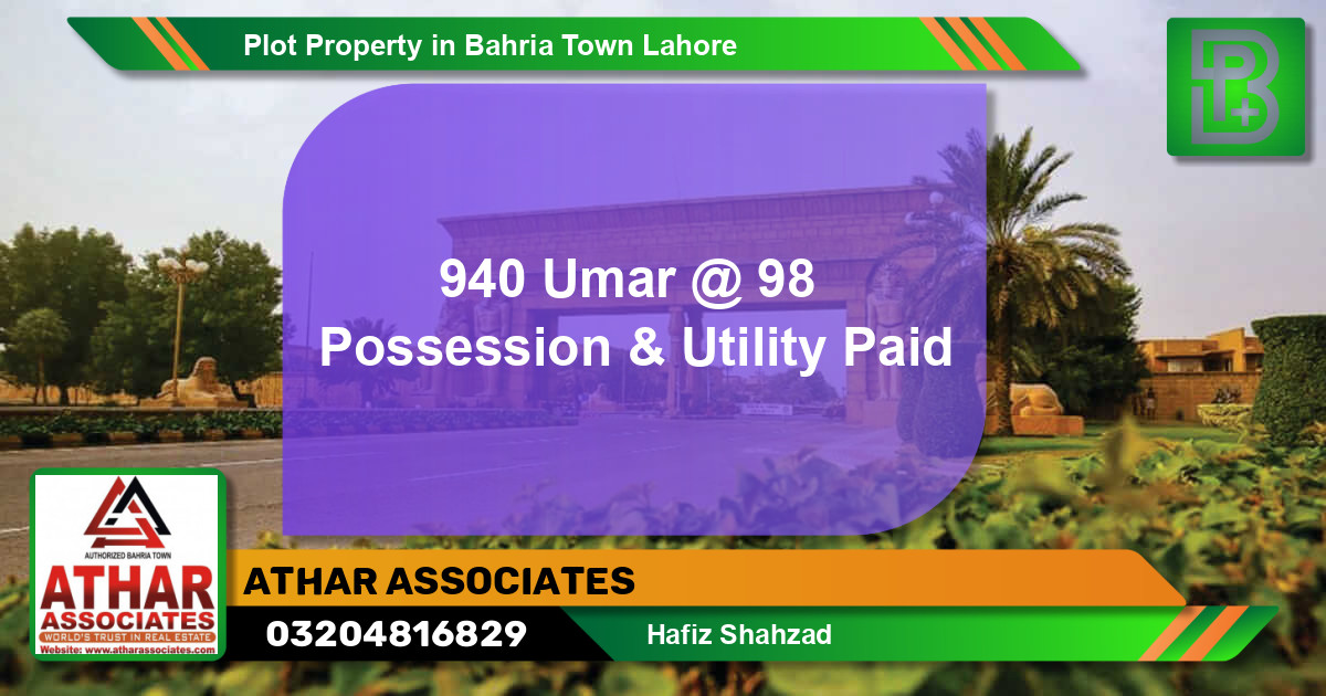 Residential Plot for Sale in Bahria Town, Lahore - (BP-47667)