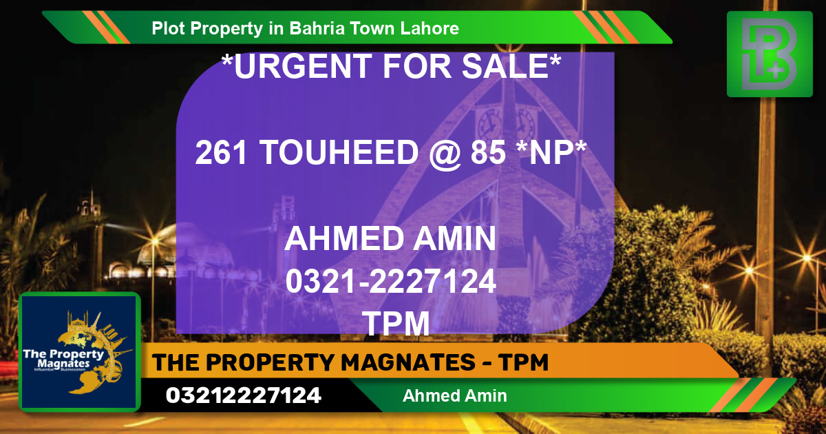 Residential Plot for Sale in Bahria Town, Lahore - (BP-47674)
