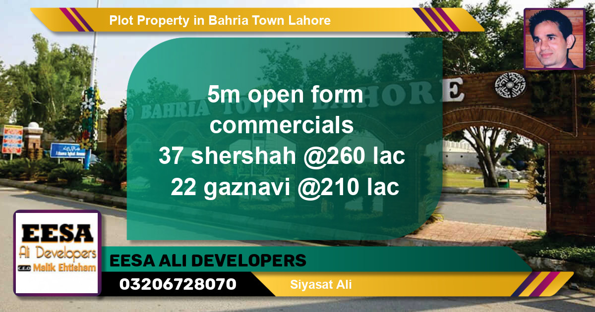 Commercial Plot for Sale in Bahria Town, Lahore - (BP-47749)