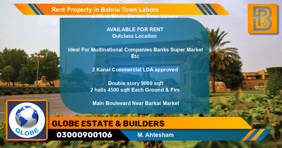Residential Property for Rent in Bahria Town, Lahore - (BP-47779)