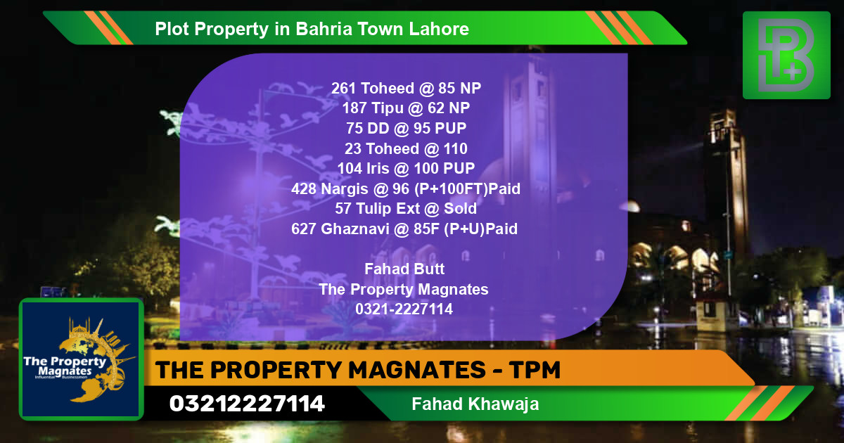 Residential Plot for Sale in Bahria Town, Lahore - (BP-47823)