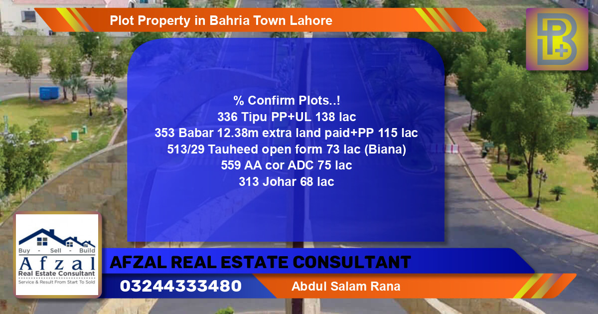 Residential Plot for Sale in Bahria Town, Lahore - (BP-47852)