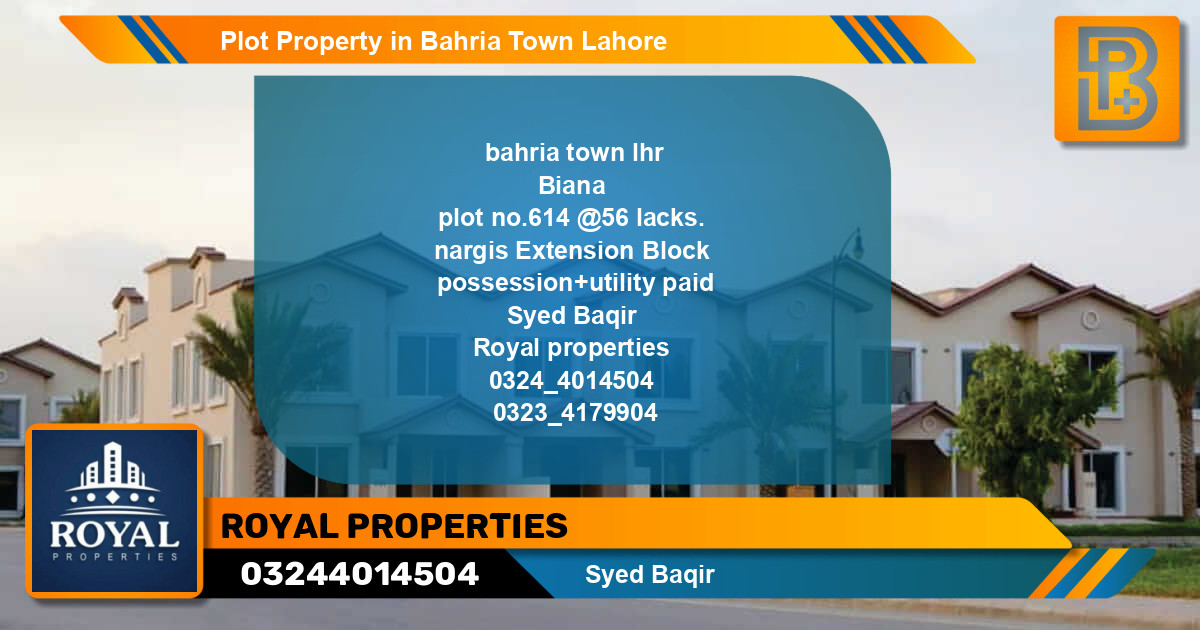 Residential Plot for Sale in Bahria Town, Lahore - (BP-47870)