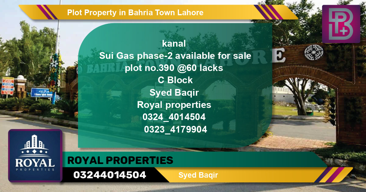 Residential Plot for Sale in Bahria Town, Lahore - (BP-47873)
