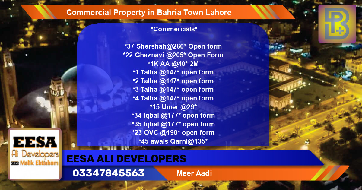 Commercial Property for Sale in Bahria Town, Lahore - (BP-47878)