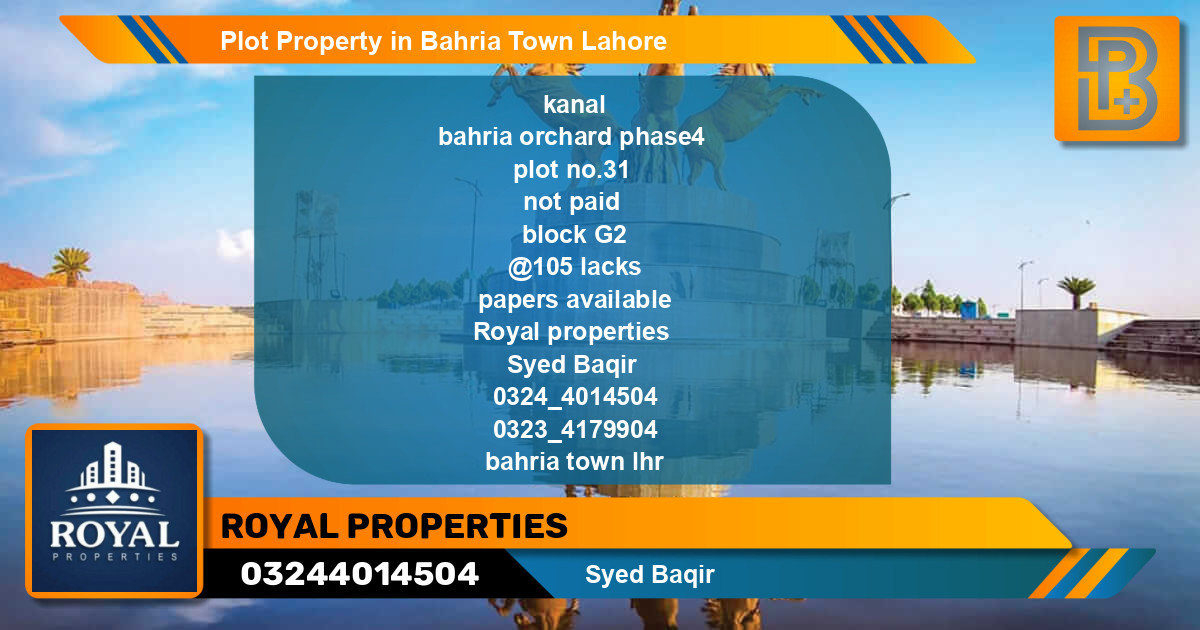 Residential Plot for Sale in Bahria Town, Lahore - (BP-47879)