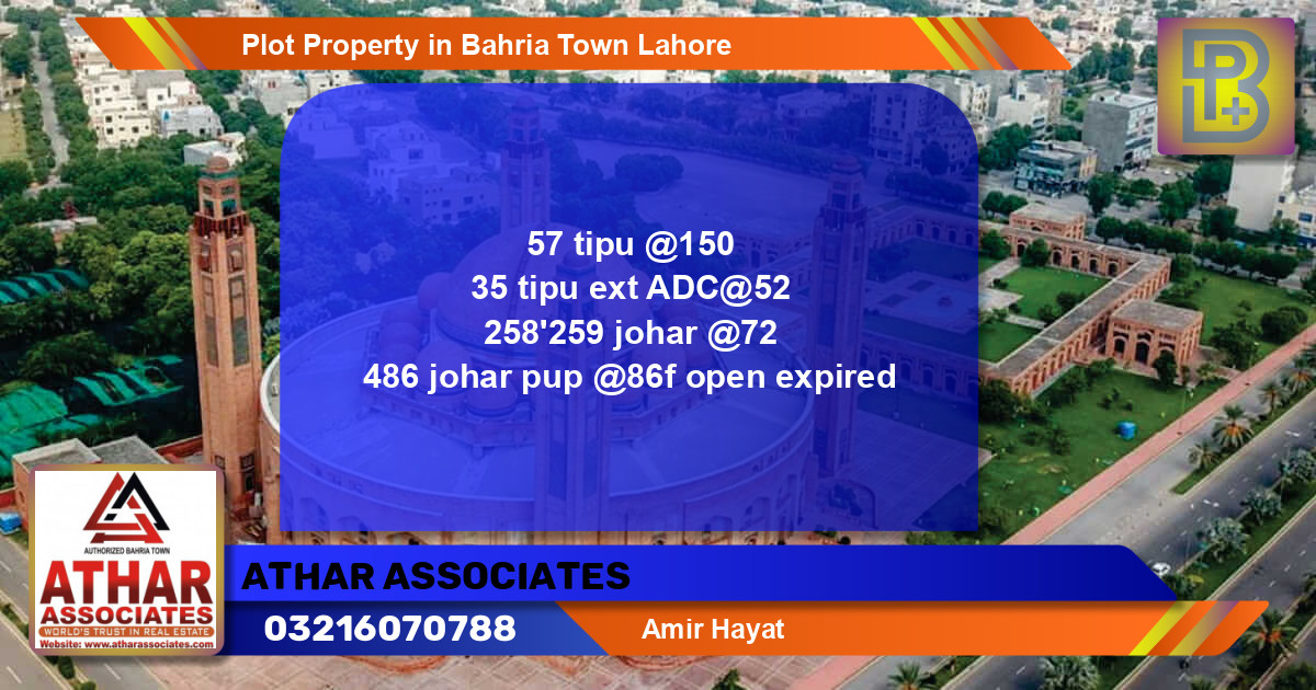 Residential Plot for Sale in Bahria Town, Lahore - (BP-47897)