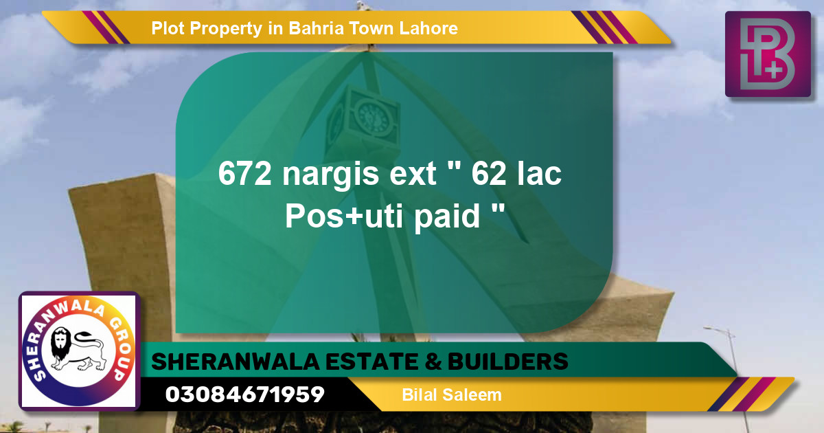 Residential Plot for Sale in Bahria Town, Lahore - (BP-47910)