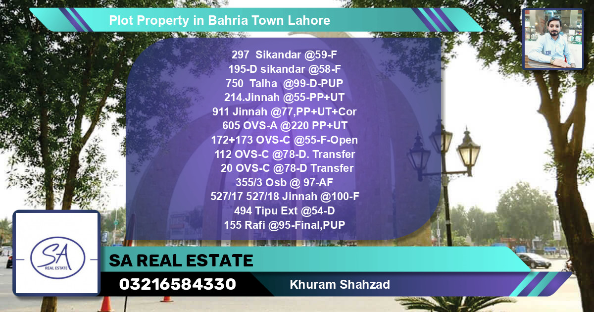 Residential Plot for Sale in Bahria Town, Lahore - (BP-47935)